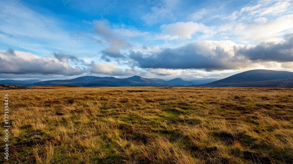 Wide Expansive Landscape of Rolling Hills and Cloudy Sky Underneath a Beautiful Horizon : Generative AI Wide Expansive Landscape of Rolling Hills and Cloudy Sky Underneath a Beautiful Horizon : Generative AI