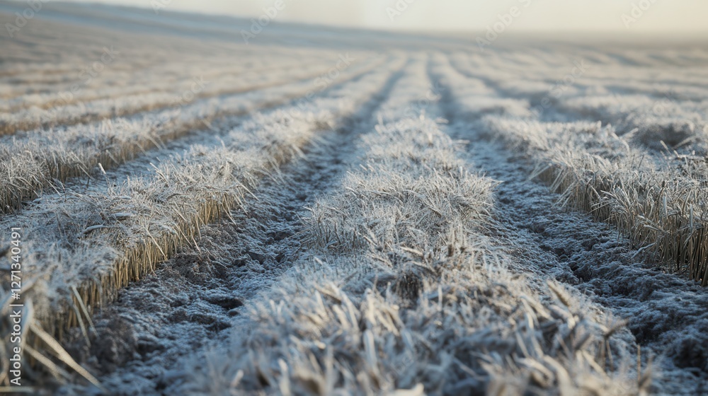 Frost damage to crops in spring from severe frost in winter wheat fields. Frost damage to crops in spring from severe frost in winter wheat fields.