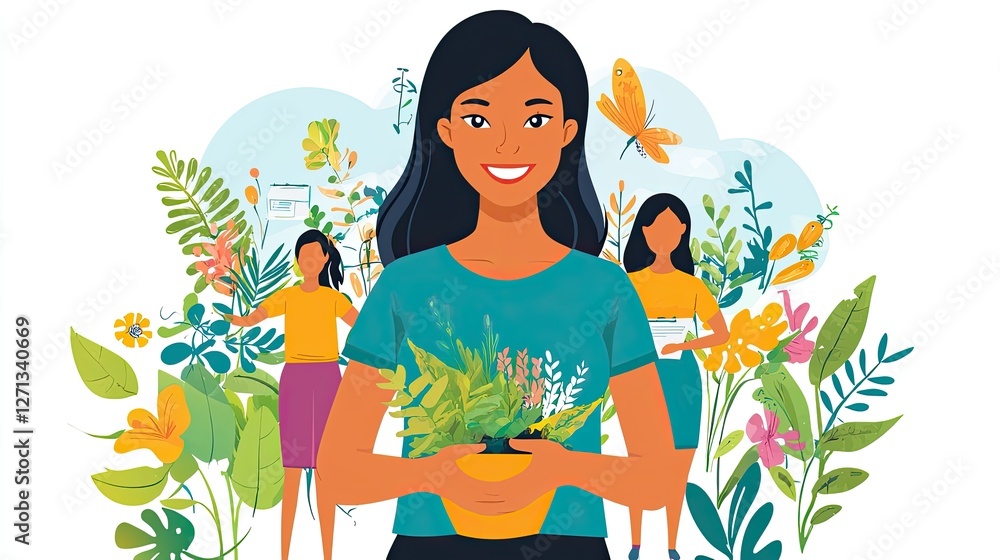 a profile picture of a woman volunteering or participating in community service. a profile picture of a woman volunteering or participating in community service.