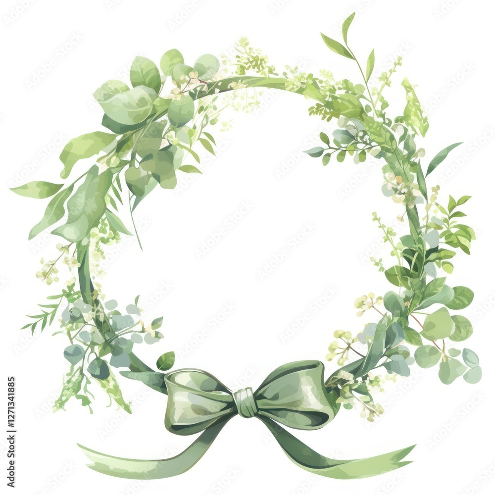Fototapeta premium Elegant floral wreath illustration
