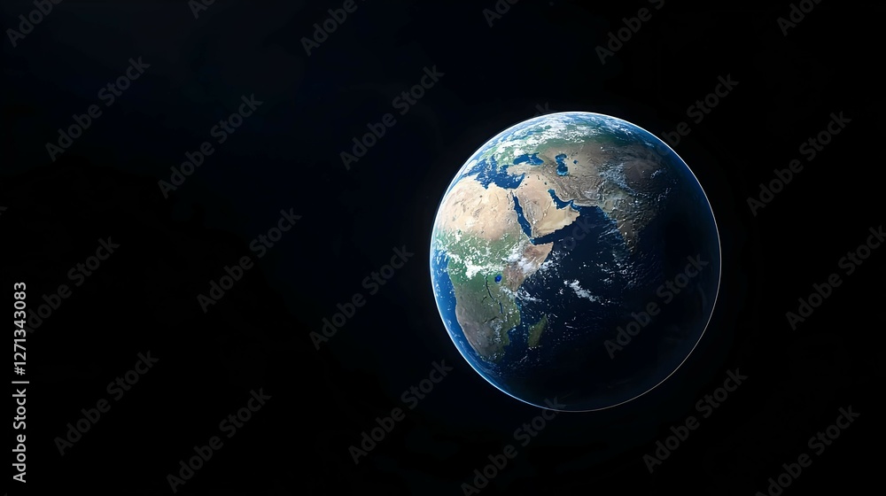 Naklejka premium Pixelated Earth Globe in Dark Space