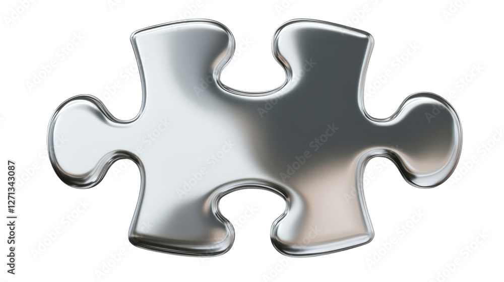 silver puzzle isolated on white background silver puzzle isolated on white background