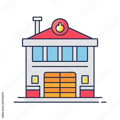 fire station icon, fire station vector illustration-simple illustration of fire station, perfect for fire station logos and icons