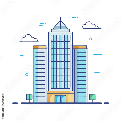 skyscraper icon, skyscraper vector illustration-simple illustration of skyscraper, perfect for skyscraper logos and icons