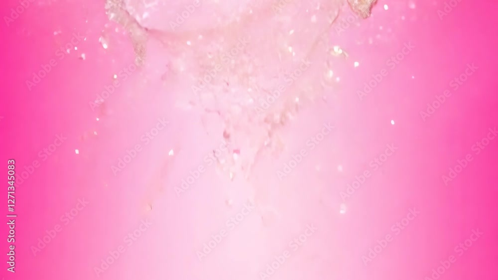 Shining Glitter Particles Falling Animation on Bright Pink Gradient Background Shining Glitter Particles Falling Animation on Bright Pink Gradient Background