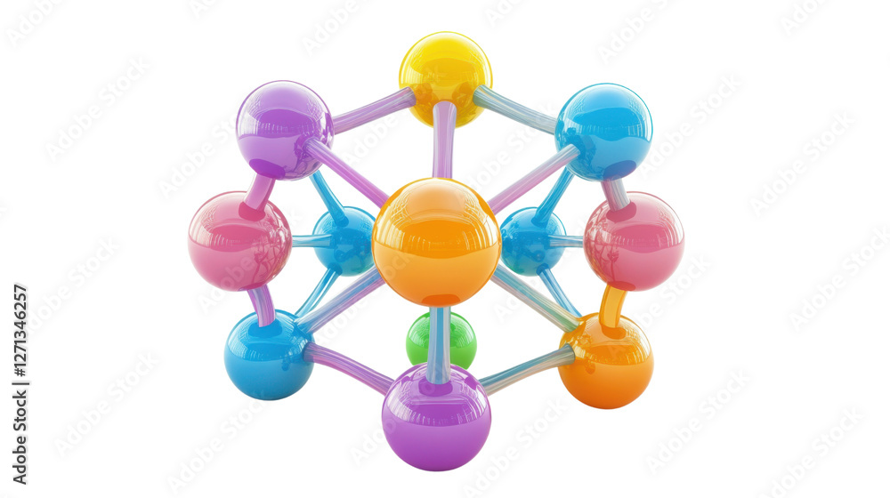 a 3d geometric structure with a central sphere isolated on white background a 3d geometric structure with a central sphere isolated on white background