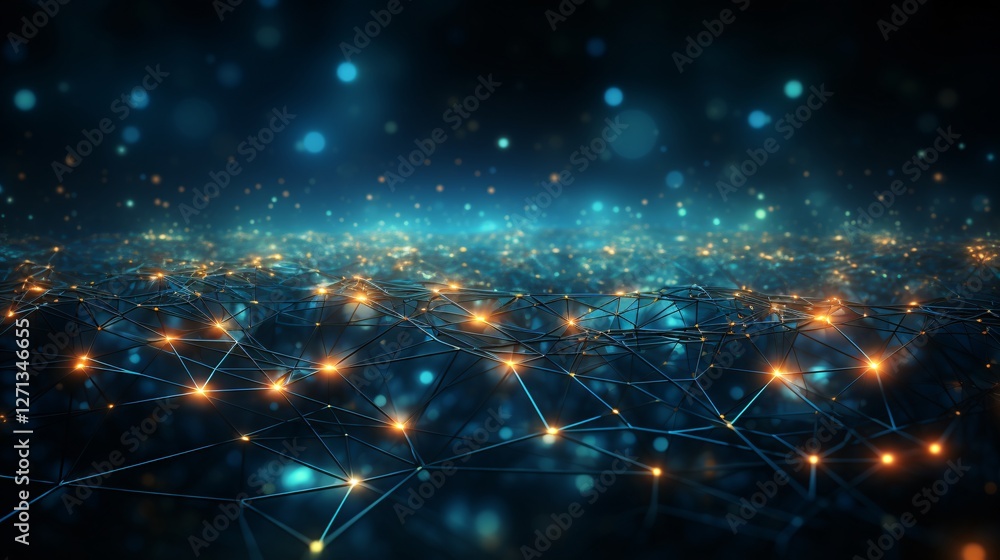 Obraz premium Cyber network connections and fast digital data in an abstract image