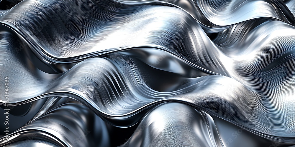 Naklejka premium Abstract metallic waves background
