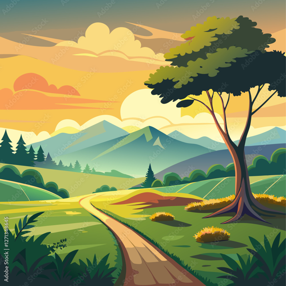 Obraz premium Mountainside meadow