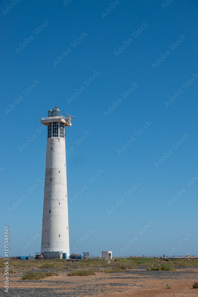Morro Jable Lighthouse, Jandia Beach, Fuerteventura, Spain. Morro Jable Lighthouse, Jandia Beach, Fuerteventura, Spain.
