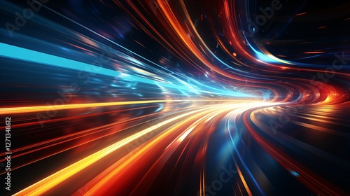 Abstract digital background focusing on speed and information flow