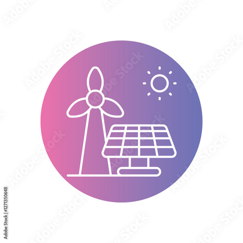 Renewable Energy Sources icons vector stock illustration
