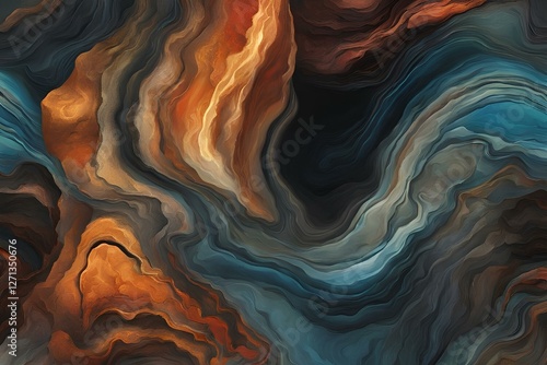 Phantasy textured marble Dark wave Background