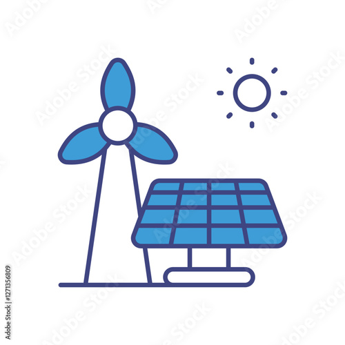 Renewable Energy Sources icons vector stock illustration