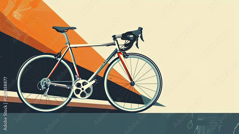 Fototapeta premium A minimalist poster of road bike
