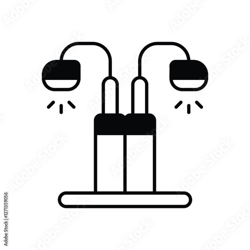 Connected Streetlights icons vector stock illustration