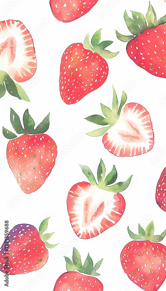 Strawberry Illustration Pattern On White Background
Strawberry Illustration Pattern On White Background