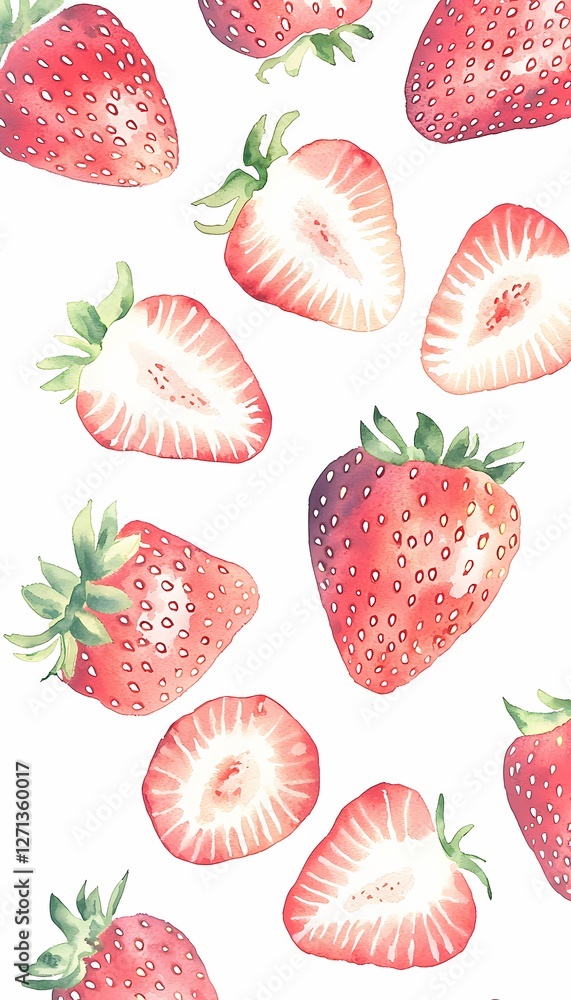 Strawberry Illustration Pattern On White Background
Strawberry Illustration Pattern On White Background