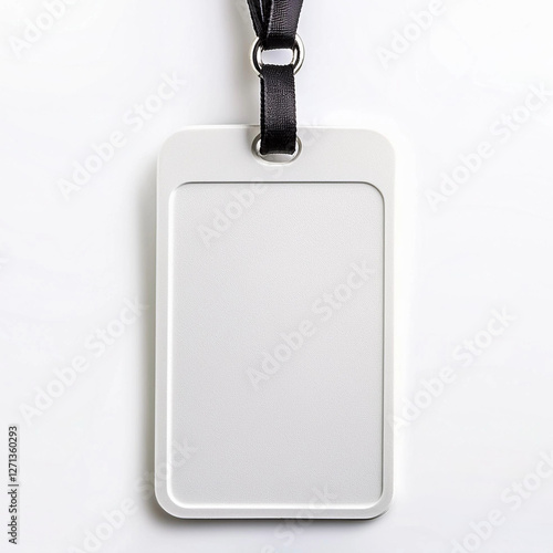 una etiqueta de identificacion de equipaje personal color blanco, aislado sobre fondo blanco, mockup