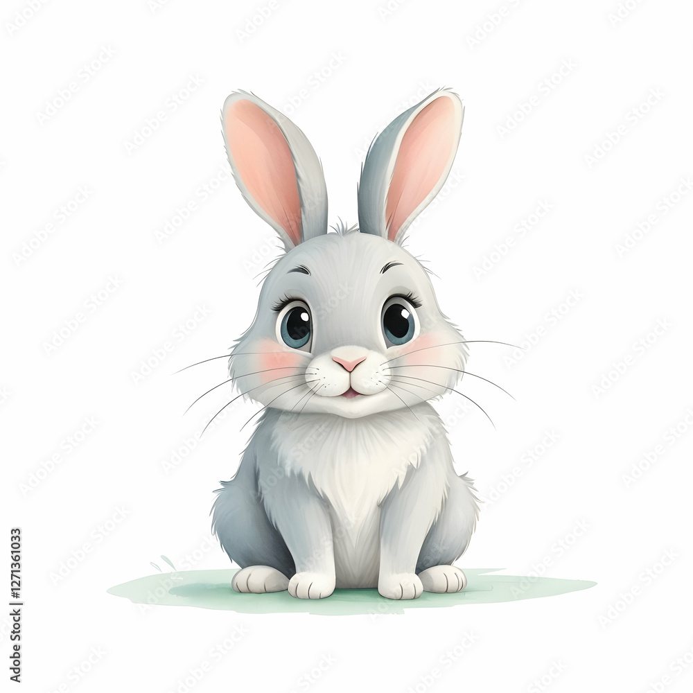 Adorable white rabbit isolated on a clean white background showcasing its soft fur and gentle expression
Adorable white rabbit isolated on a clean white background showcasing its soft fur and gentle expression