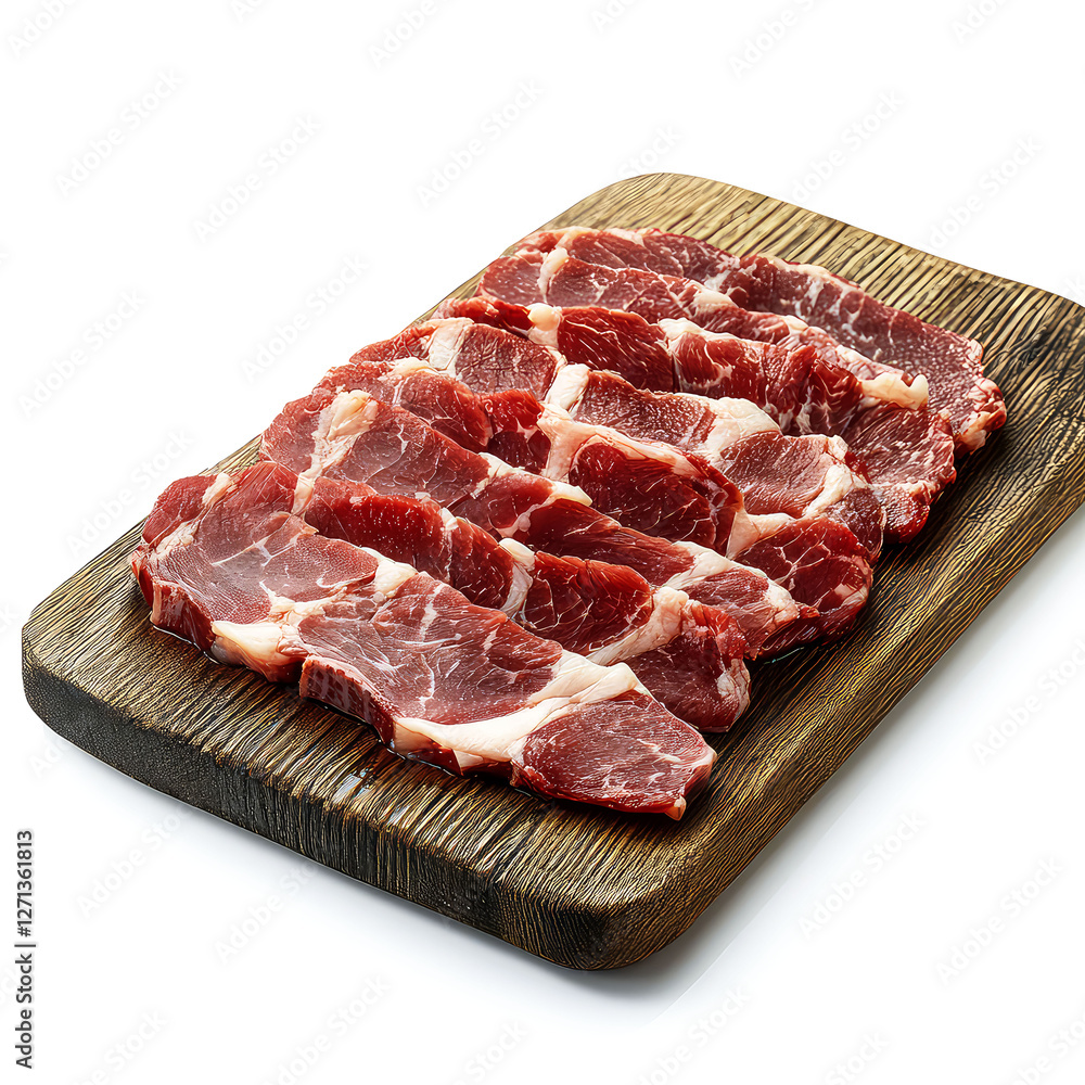 Fototapeta premium Savor the Exquisite: Succulent Raw Beef Steaks, Ready for Grilling