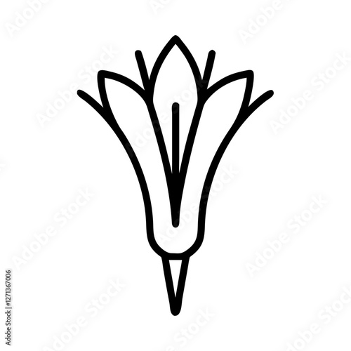 Lily flower icon in outline style
