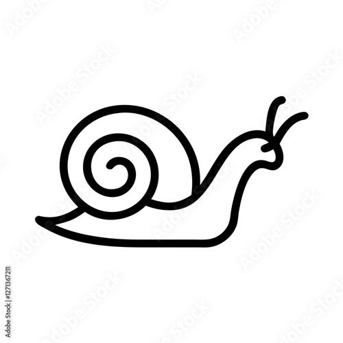 Snail outline icon in black and white