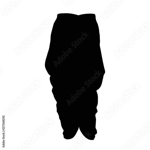 Dhoti black  silhouette isolated on white background