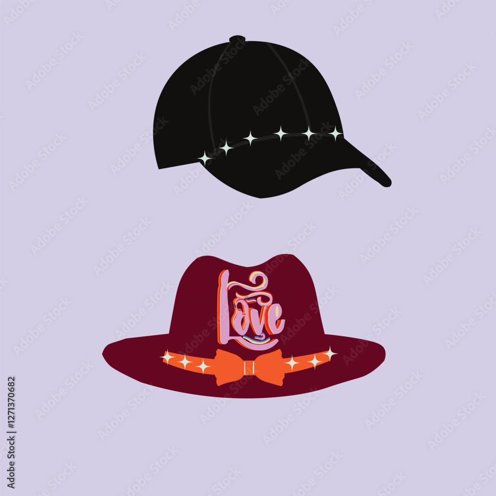 Naklejka premium Tshirt and Baseball Cap, Polo Shirt