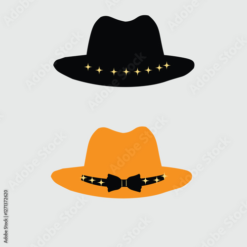 Portrait of a beautiful young woman holding hat on head with his hand

