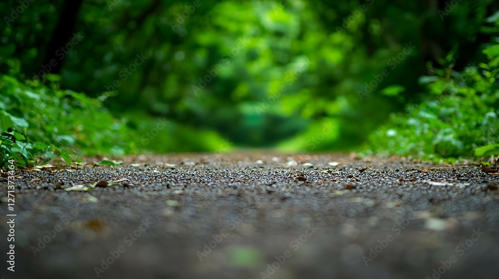 Forest Path: Ground Level View of a Dark Green Wooded Trail Forest Path: Ground Level View of a Dark Green Wooded Trail