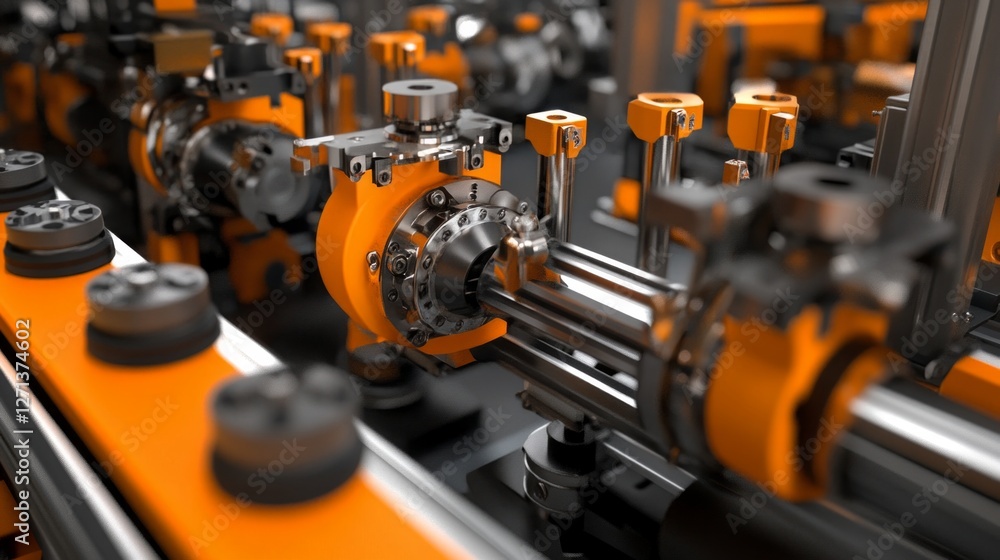 Fototapeta premium High-Tech Manufacturing Process: Automated Assembly Line in Action