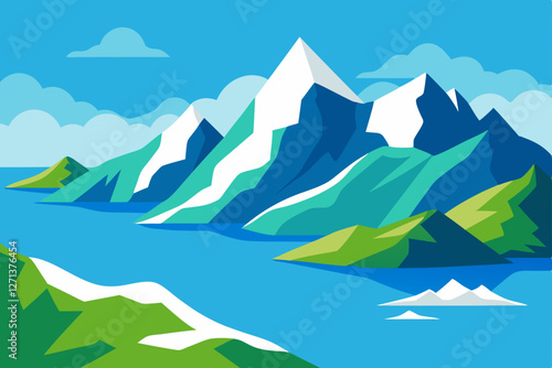 mountain landscape vector illustration