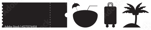 Simple Summer Travel Vector Icons