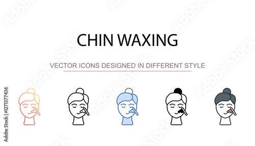 Chin Waxing icon design with white background stock illustration