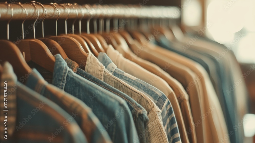 Obraz premium Clothes on hangers in a store
