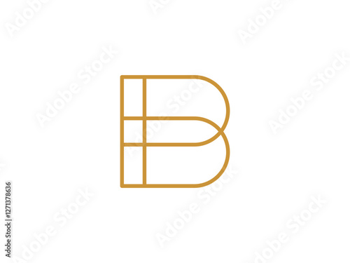 editable vector linear letter B symbol design illustration isolated on transparent background