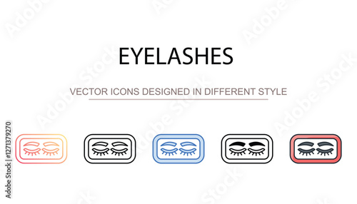 Eyelashes icon design with white background stock illustration