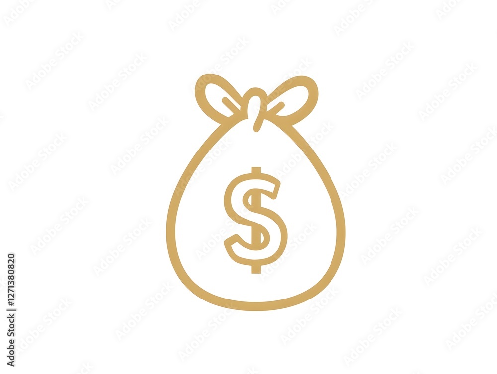 Money Bag with a Dollar Sign Icon Income Cash. FInance Wealth Savings Money Bag with a Dollar Sign Icon Income Cash. FInance Wealth Savings