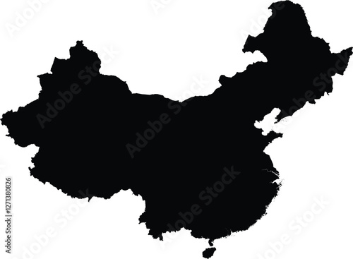 Editable vector file of the Asian country of China.