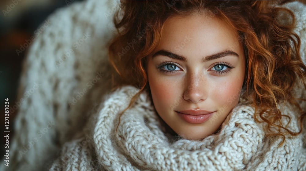 Close-up Portrait of Young Woman with Beautiful Blue Eyes Smiling Close-up Portrait of Young Woman with Beautiful Blue Eyes Smiling