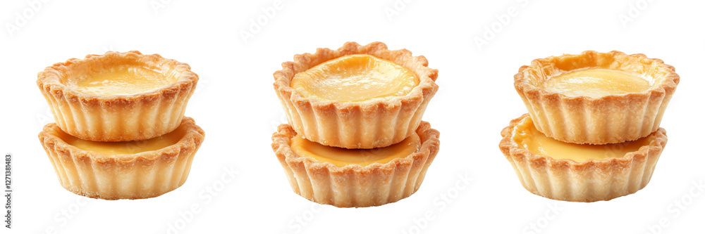 Set of A whole lemon pie decorated with lemon zest and thin lemon slices on top on transparent png background. Ai generated Set of A whole lemon pie decorated with lemon zest and thin lemon slices on top on transparent png background. Ai generated