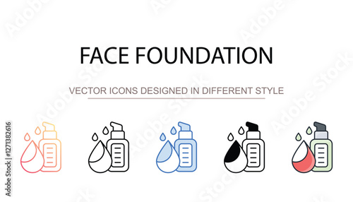 Face Foundation icon design with white background stock illustration