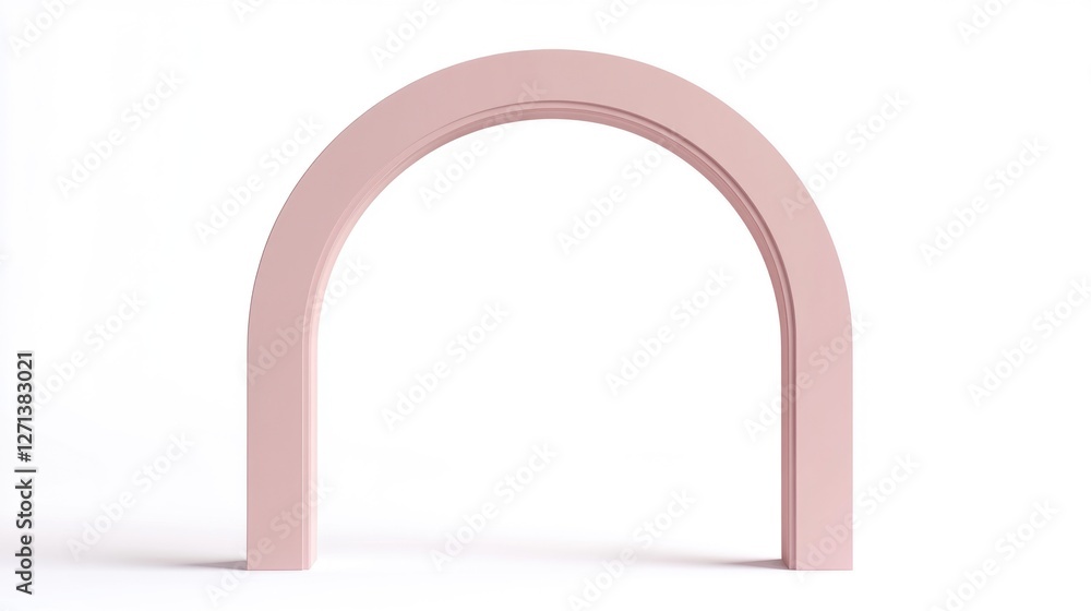 A modern and minimalist pink arch doorway, a stylish and functional art piece. A modern and minimalist pink arch doorway, a stylish and functional art piece.