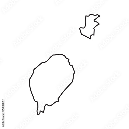map of Sao Tome and Principe line icon