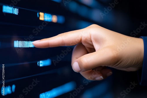 A financial analyst using predictive research methods to forecast stock market trends
