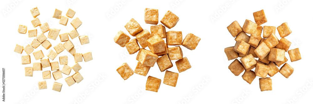 Set of Multiple tofu cubes casually scattered on a white surface, showcasing their soft, porous texture and clean edges on transparent png background. Ai generated Set of Multiple tofu cubes casually scattered on a white surface, showcasing their soft, porous texture and clean edges on transparent png background. Ai generated