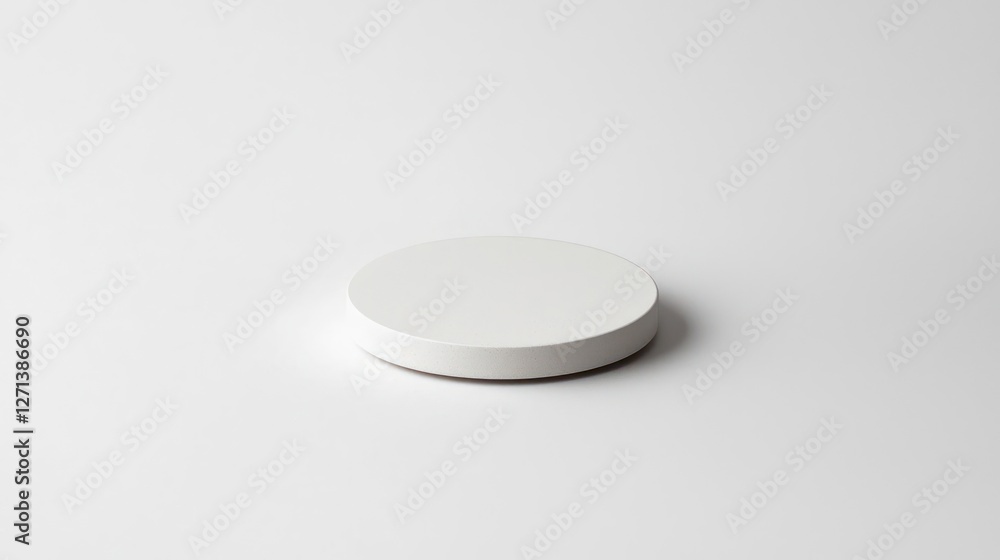 White Circular Disk on White Background White Circular Disk on White Background
