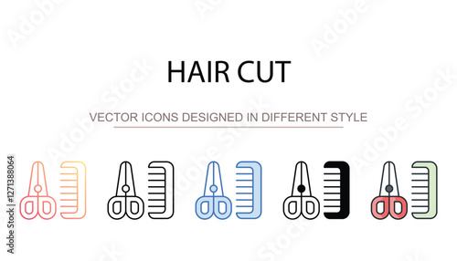 Hair Cut icon design with white background stock illustration