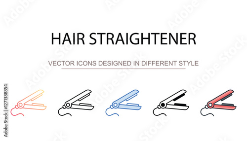 Hair Straightener icon design with white background stock illustration